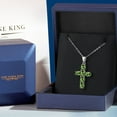 thumbnail image 5 of Gem Stone King 925 Sterling Silver Green Tourmaline Cross Pendant Necklace for Women | 3.00 Cttw | Gemstone October Birthstone | Oval 6X4MM | With 18 inch Chain, 5 of 6