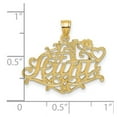 thumbnail image 2 of 14k Solid Yellow Gold Satin Polished Number 1 Aunt Pendant Necklace 20.5x24.9mm Wide Pendant for Women, 2 of 2