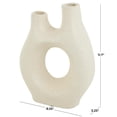 thumbnail image 3 of DecMode 12" Abstract Rounded Beige Paper Mache Vase with Double Openings, 3 of 12