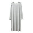 thumbnail image 4 of JTieacloth Sleepwear for Men Male Button Sleeve Solid Color Robe Long Sleeve Pajama Dress Comfortable High Elastic Homewear Gray, 4 of 5