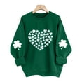thumbnail image 2 of Ohufall St Patricks Day Shirt Women Crewneck Sweatshirt Shamrock Long Sleeve Shirt Irish Lucky Four Clover Sweater Spring Pullover Tops, 2 of 5