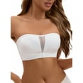 thumbnail image 4 of INSPIRE CHIC Women's Mesh Front Closure Push Up Wirefree Bandeau Strapless Breathable Tube Bras XL White, 4 of 4