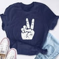 thumbnail image 6 of EcoLoom Peace Hand Sign Short Sleeve Unisex T Shirt Teal Blue-M, 6 of 6