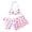 A-Pink Cherry, variant on Girls Swimsuits with Cover Up Skirt 3 Piece Halter Triangle Bathing Suits Bikini Set for Size 5-14