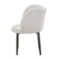 thumbnail image 4 of Mid-Century Modern Corduroy Style Fabric Curved Padded Back Dining Chair, Grey (Set of 2), 4 of 6