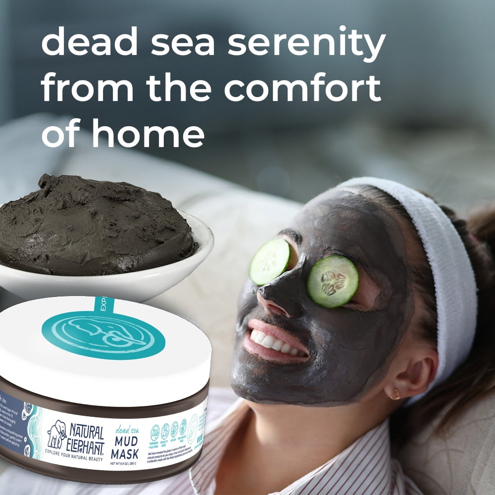 Natural Elephant Dead Sea Mud Mask 40oz (Pack of 4 9.9oz Jars)