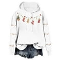 thumbnail image 4 of ClodeEU Women's Christmas Sweatshirt With Hooded,Fashions Long Sleeve Pullover with Pocket White,Womens Plus XXL, 4 of 5