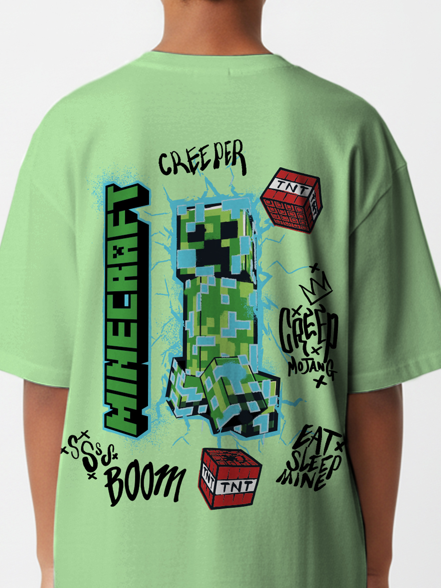 Minecraft, Boys' Elevated Front and Back Graphic T-Shirt, Sizes 4-20