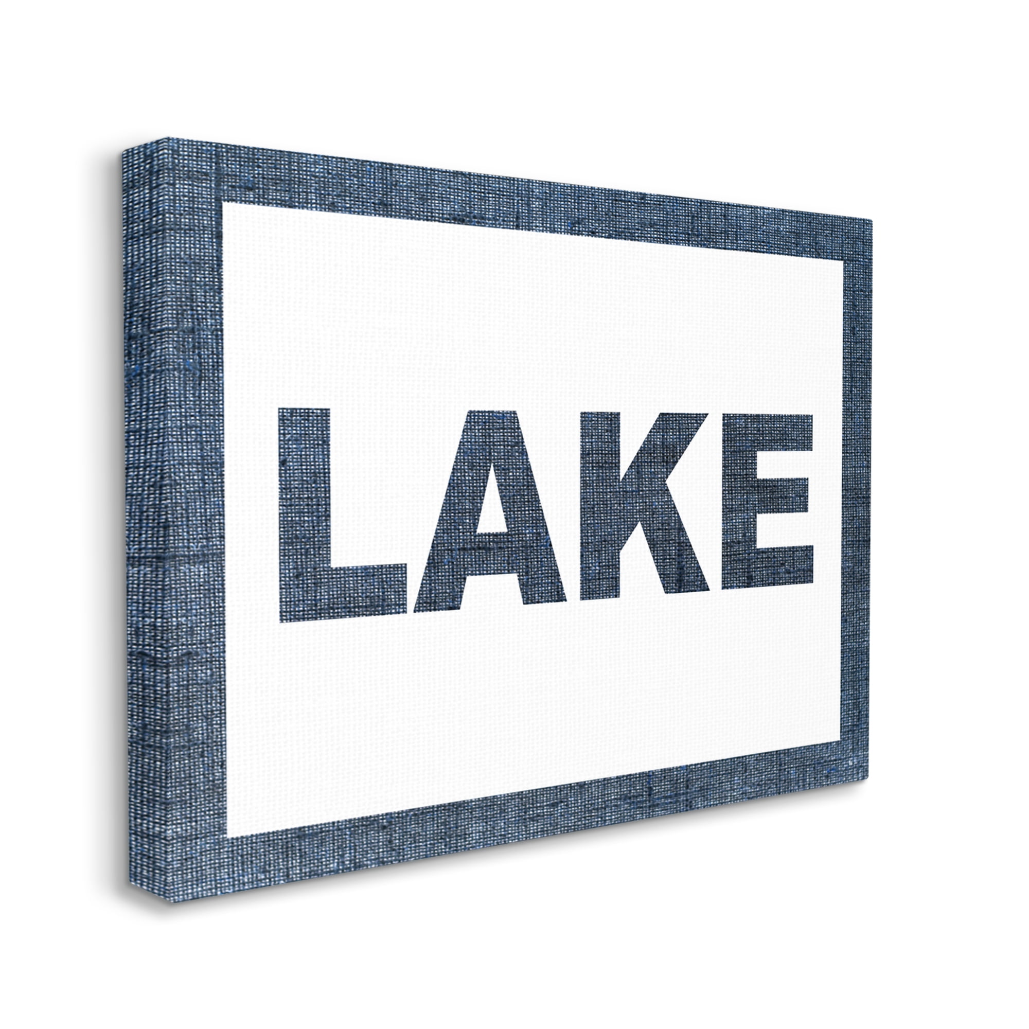 Stupell Industries Minimal Lake Phrase Typography Painting Gallery Wrapped Canvas Art Print Wall Art, 20 x 16