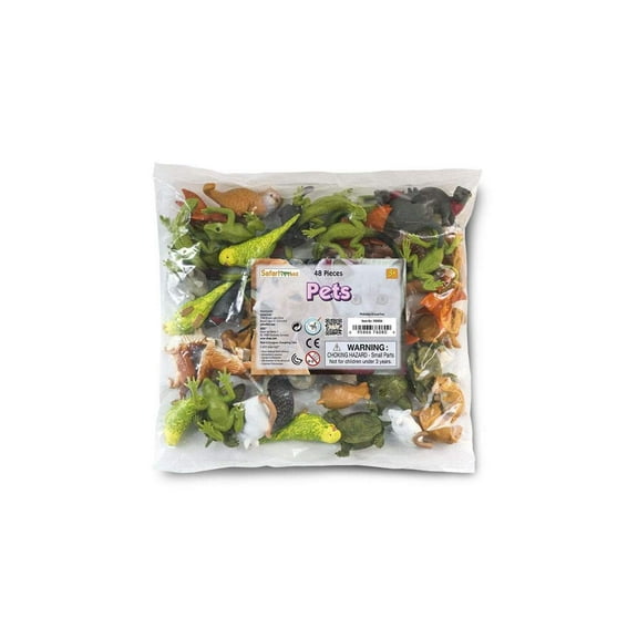 Safari Ltd. Pets Bulk Bag - 48 Pet Figurines - Toy Set for Boys, Girls & Kids Ages 3 