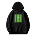thumbnail image 1 of Men's Long Sleeve Hooded Pullover Sweatshirt - Relaxed Fit with Front Pocket Green Star Graphic Design, 1 of 7