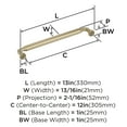 thumbnail image 5 of Amerock Coble 12 inch (305mm) Center-to-Center Golden Champagne Appliance Pull, 5 of 6