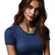 thumbnail image 4 of Playera De Mujer En Ribb Manga Corta Cuello Redondo Slim Fit, 4 of 4