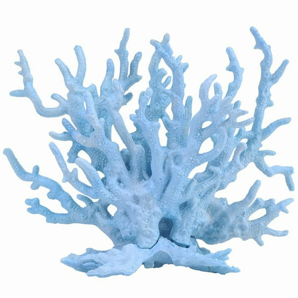Adorno de Coral para Acuario, decoración de Arrecife de Coral de Resina, Plantas de Acuario Artificiales, Paisaje, Accesorios para peceras, Decoraciones, Azul