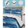 thumbnail image 4 of Quilts Twin-XL Size Bedding Set, Navy Blue Coastal Beach Lightweight Quilted Comforter, Summer Nautical Ocean Ombre Art Soft Reversible Bedspread Coverlet with Pillow Covers for All Season, 68" x 98", 4 of 7