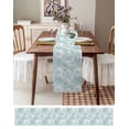 thumbnail image 6 of Table Runner Dresser Scarf 14 x 72 Inch Vintage Green Ocean Waves Sea Illustration Table Runners Non-Slip Heat Kitchen Dining Table Decor for Indoor Outdoor Home Party Decoration, 6 of 7