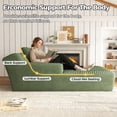 thumbnail image 3 of 67'' Oversized Chaise Lounge Chair, Cloud Plush Corduroy Sofa Bed for Living Room, Modern Deep Seat Sleeper Couch with Back Cushion, No Assembly Required, (Sage Green), 3 of 12