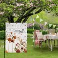 thumbnail image 6 of Hello Fall House Flags For Outdoor, Rustic White Pumpkin Terracotta Mums Dahlia Wood Grain Small Double Side Yard Flags Weather Proof House Decor for Lawn Outside Holiday 28 x 40 Inches, 6 of 8