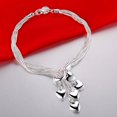 thumbnail image 2 of Pulsera de plata de ley 925 con forma de corazón, cadena romántica de alta calidad para mujer, regalo de joyería para fiesta de compromiso y boda, 2 of 2