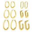 thumbnail image 1 of Conjunto de Joyas JeenMata 6 Pares Chapados en Oro Amarillo Varios Tamaños Diseños Elegantes y Modernos, 1 of 5