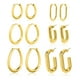 thumbnail image 1 of Conjunto de Joyas JeenMata 6 Pares Chapados en Oro Amarillo Varios Tamaños Diseños Elegantes y Modernos, 1 of 5