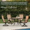 thumbnail image 3 of Hanover Monaco 5-Piece Outdoor Furniture Patio Dining Set, 4 Sling Swivel Rocker Chairs and 51" Round Tile-Top Table, Brushed Bronze Finish, Rust-Resi, 3 of 16