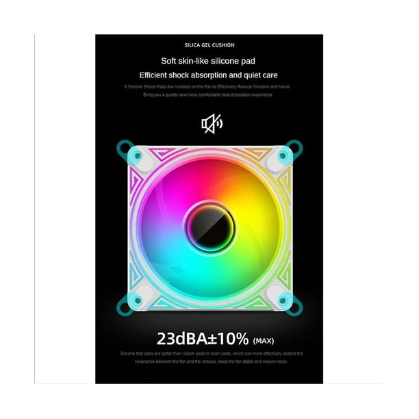 Argb Dragon Mirror Ventilador de refrigeración de chasis de computadora 12 cm Color mágico Silencio Pwm Control de temperatura Regulación de velocidad Ventilador, d