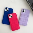 thumbnail image 4 of Compatible with iPhone Case,Cute Weave Texture Credit Card Slot Holder Wallet Protection Soft Shockproof Cover Phone Case (Blue,iPhone X/Xs), 4 of 9