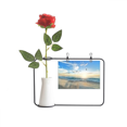 thumbnail image 1 of Ocean Sand Beach Bird Sea Picture Artificial Rose Flower Hanging Vases Decoration Bottle, 1 of 3