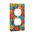thumbnail image 2 of Yayeee Duplex Wall Plate 1-Gang 4.5"x2.7" Home Receptacle Light Switch Decorative Outlet Cover, Blooming Flowers, 2 of 7