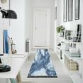 thumbnail image 3 of Wobogo Ink Blue White Marble Bedside Long Rug Delicate and Soft Modern Indoor Area Decor Non Slip Carpet for Bed Room Corridor Entrance Balcony, 3 of 8