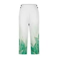 thumbnail image 4 of LEKWK Trouser Yoga Pants for Women Floral Print High Waist Buttons Capri Yoga Pants Side Slit Pockets Summer Straight Leggings Stretchy Gym Outfits, 4 of 5