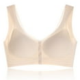 thumbnail image 3 of ATOYSOY Wireless Bra for Women Wireless Front Closure Bra Back Support Breathable Wireless Comfy Everyday Underwear (Beige,L), 3 of 5