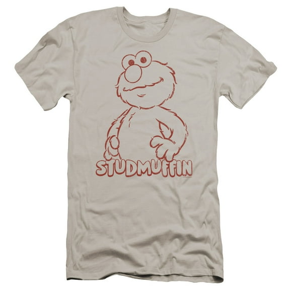 Sesame Street Studmuffin Premium Canvas Adult Slim Fit 30/1 T-Shirt Silver