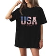 thumbnail image 4 of Trgacdwlo 1776-2026 250 Anniversary USA T Shirt Flag Print Plus Size 4th of July Tops for Women Patriotic Independence Day Red White and Blue Women T Shirts Graphic Black XXL, 4 of 5