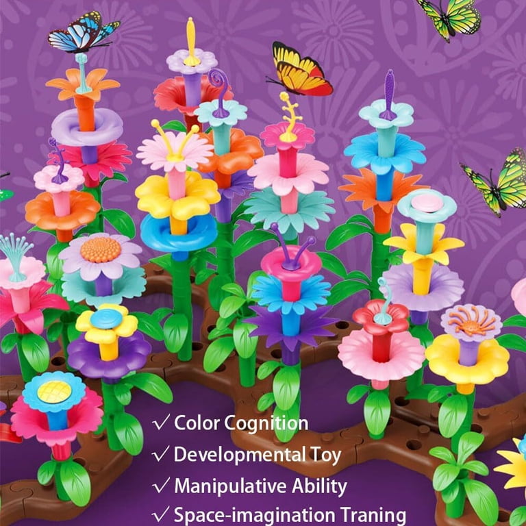 学校で作ったお花たて Flower-Building-Toy-Set-274-