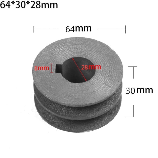 Bgsha V-Belt pulley A Type Double Slot Pulley Motor Cast Iron Dia Power Tool Accessory