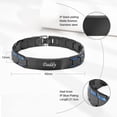 thumbnail image 4 of Vagzen Blue Black Personalized Stainless Steel Link Bracelet for Men Dad Wristband Adjustable, 4 of 5