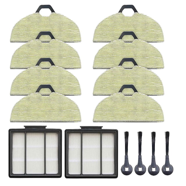 14 Pcs Replacement Parts Kit Side Brushes Filters Cleaning Mop Pads
