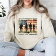 thumbnail image 2 of 4th of July Sweatshirt - Land of the Free Honor and Remember USA Flag Military Tribute Pullover - Patriotic Veterans Memorial Shirt, 2 of 7