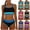 Style1-Black girl swimsuits, variant on Girls' 2 Piece Ditsy Floral Print Knot Front Ruched Triangle Bikini Swimsuit High Waisted V Neck Adjustable Spaghetti Straps Bathing Suit 5-16 Years