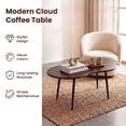 thumbnail image 6 of ELLEGNT Cloud Coffee Table 39.5" – Irregular Wood & Metal, Modern, for Living，Home Office，Small Spaces, Walnut, 6 of 9