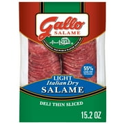 Gallo Salame Deli Thin Sliced Light Italian Dry Salami, Sliced Charcuterie Meat, 15.2 oz