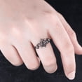 thumbnail image 2 of Vintage Kite-Cut Black Rutilated Quartz Ring- Cross-Leaf Diamond Statement Engagement Ring in 14K Black Gold Vermeil, 2 of 6