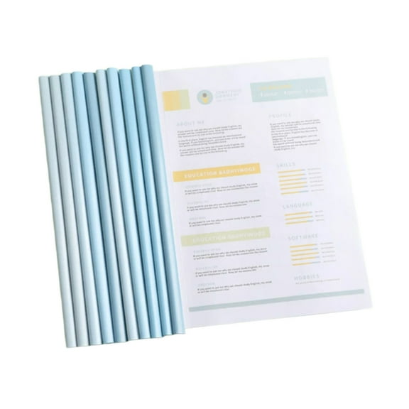 10Pcs 60 Sheet Capacity Binder Paper Protector, Report Folders with Clear Cover