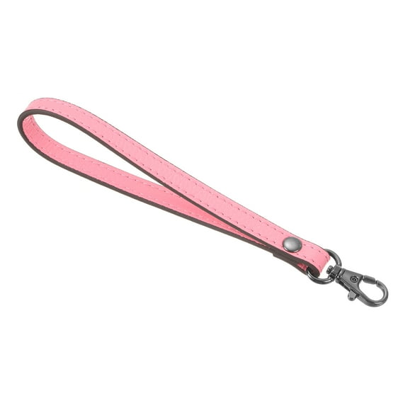 Uxcell Leather Wristlet Strap, 190mm/7.48" Hand Wrist Strap for Clutch Wallet Keychain Bag DIY (Pink, Black)