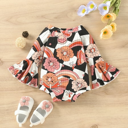 

NIUREDLTD Baby Girls Floral Autumn Long Sleeve Romper Bodysuit Clothes