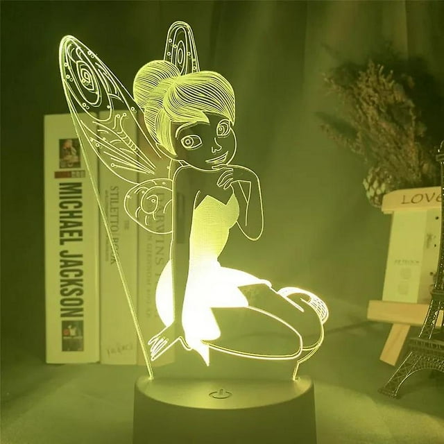 Fairy Tinkerbell Figure 3d Visual Light Led Night Light Princess Tinker Bell Home Decoration Color Changing Illusion Table Lamp Wigslar-SinKeeU