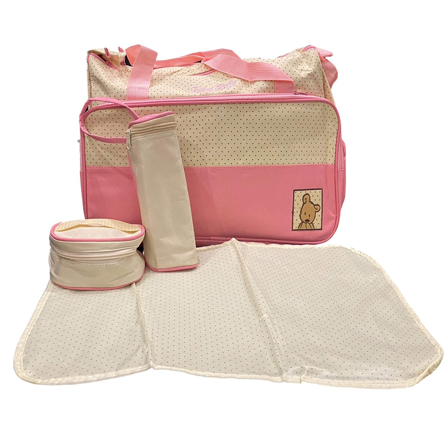 Todd Linens Nappy Bag 4 PC Set Nappy Changing Diaper Bag Stylish