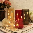 thumbnail image 2 of Clear Acrylic 3 Wick Flickering Flameless LED Candles Battery Operated Realistic Pillar Candles for Home Weddings Parties Decor, 2 of 10
